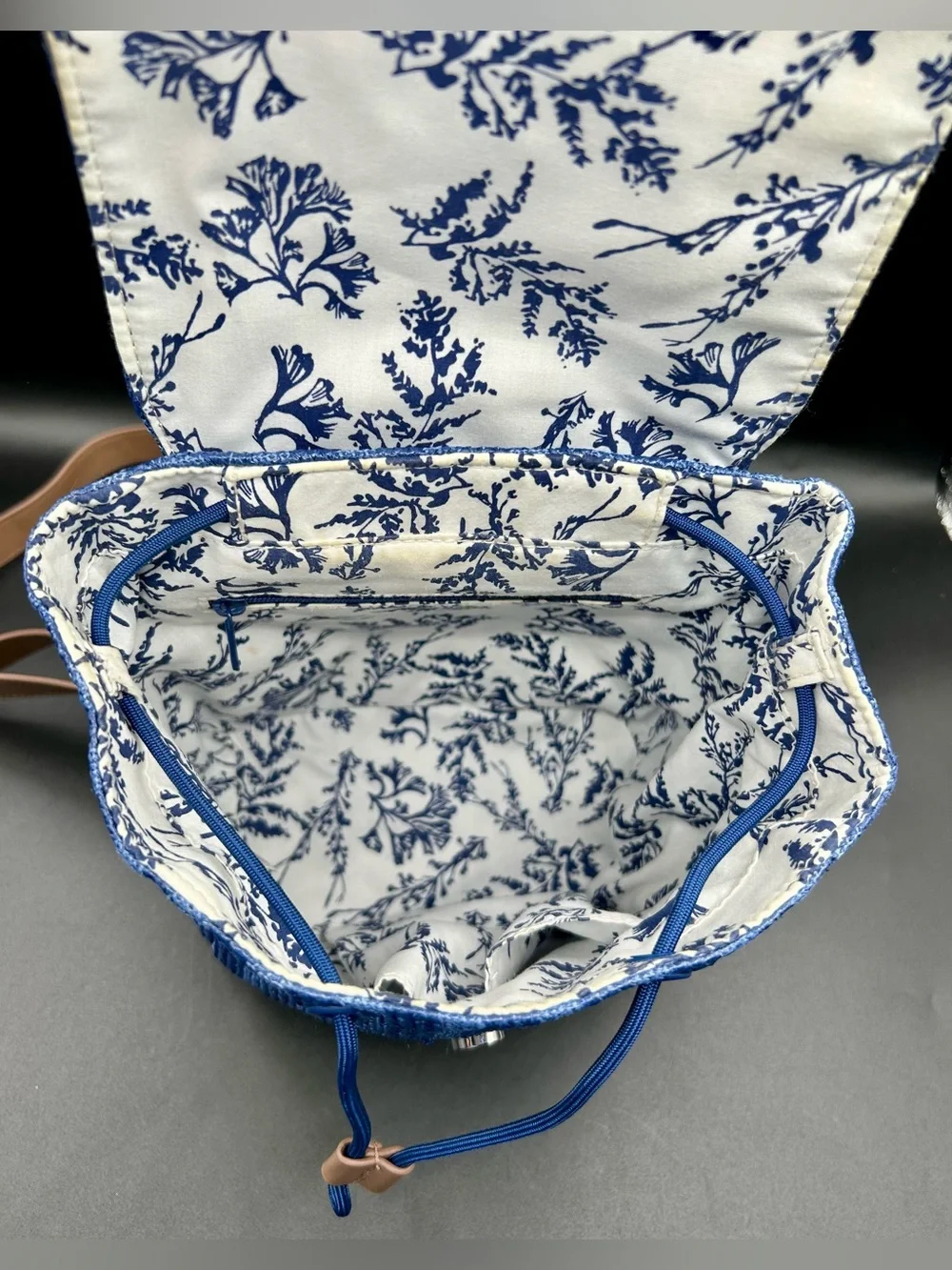 VERA BRADLEY Woven Mini Backpack in the Regatta Turtle Blue.